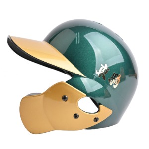도쿠마 초경량 안면보호 검투사 탈부착 투톤 헬멧 그린골드