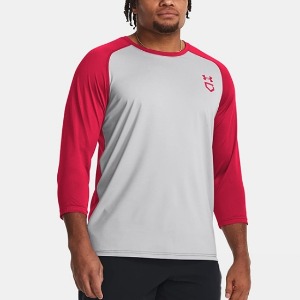 [언더아머] UA 유틸리티 7부 티셔츠 1379950 (그레이/레드 013)