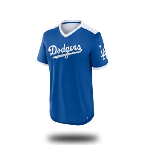 [Fanatics] LA 다저스 워크-오프 브이넥 반팔 티셔츠 (블루/화이트)